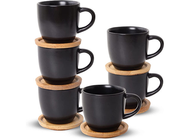 Hasense hasense espresso cups set of 4, 4 ounce ceramic cappuccino